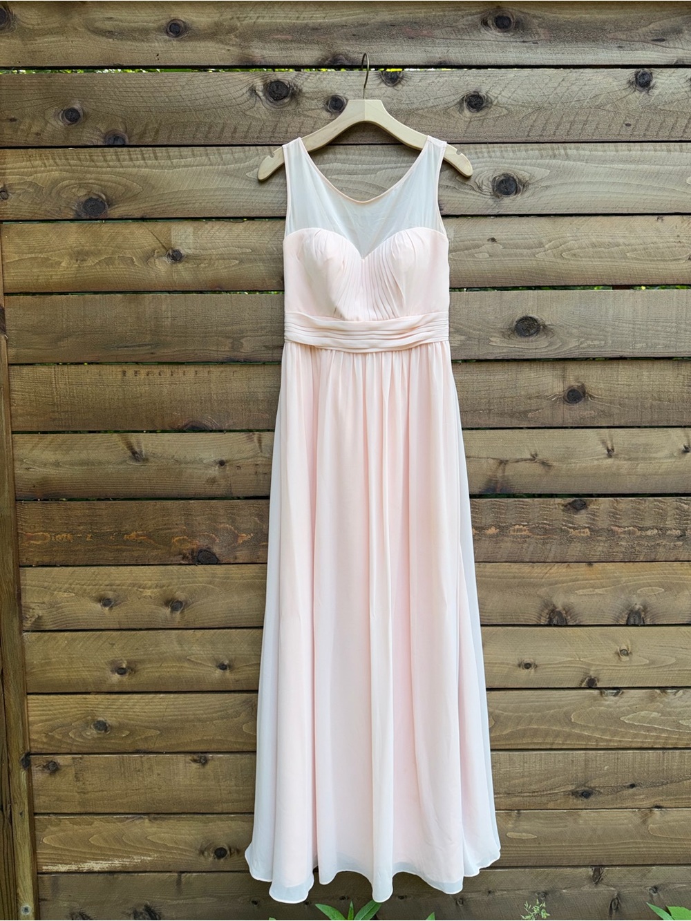 Light in the Box Bridesmaid Chiffon Illusion Maxi Dress in Blush Pink